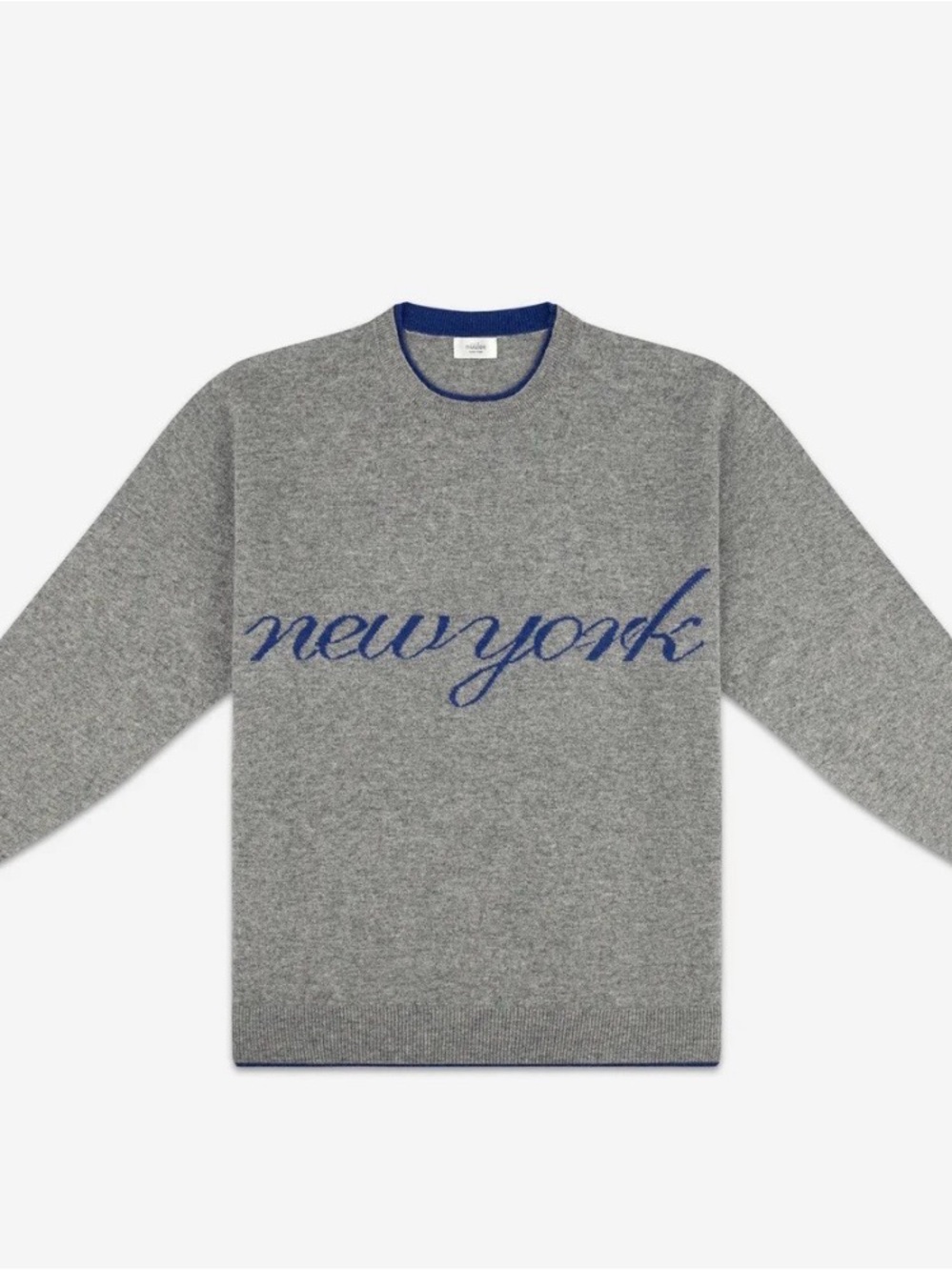 NWOT Nüülee New York Double Layer Gray Cashmere Sweater